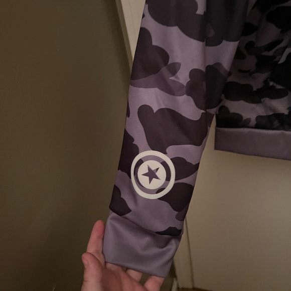 Bape Camo Hoodie Full Zip Lettered Sweater A Bathing Ape - Picture 4 of 7